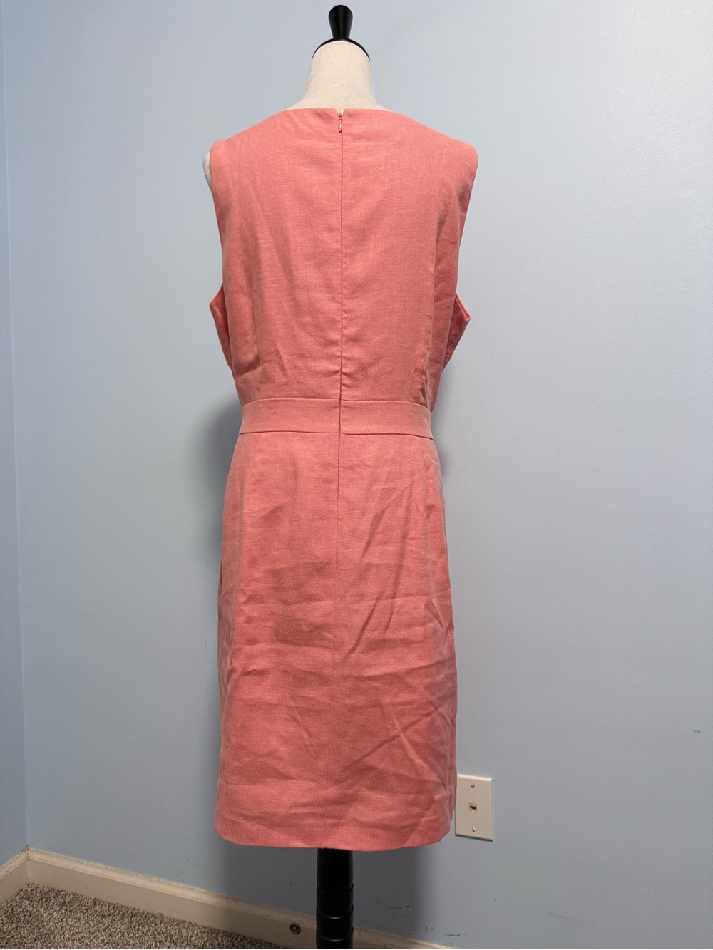 Talbots Petite Sleeveless Linen Blend pink/Coral Dress Size 16p - Picture 3 of 10